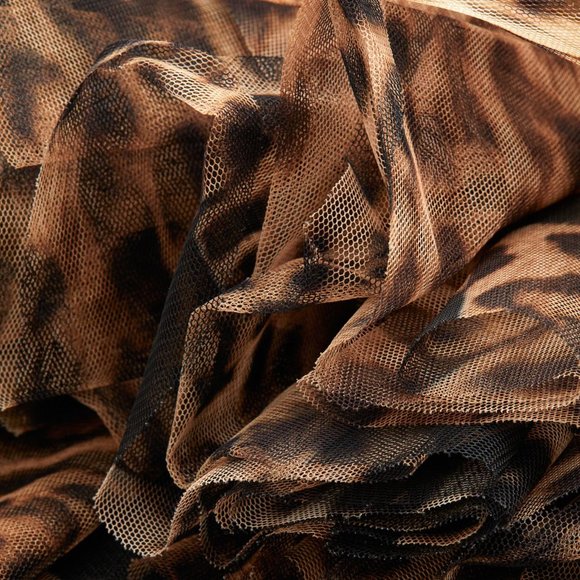 NWT H&M Studio Collection Flounce-trimmed Mesh Leopard Animal print Top Shirt XL - Picture 8 of 8